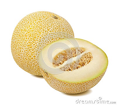 Galia melon composition isolated Stock Photo