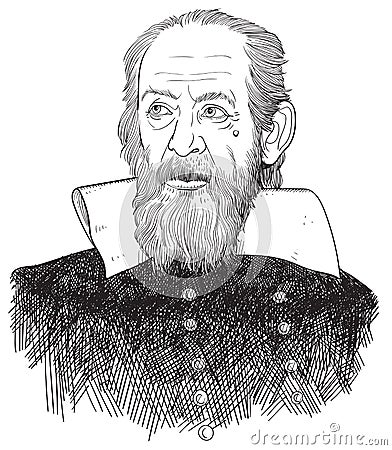 Galileo Galilei cartoon portrait, vector Vector Illustration