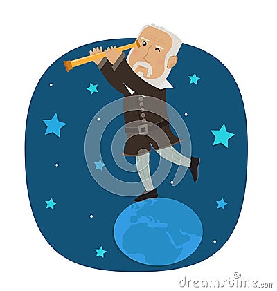 Galileo Galilei Vector Illustration