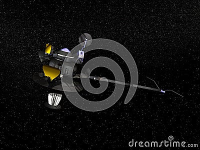 Galileo spacecraft - 3D render Stock Photo