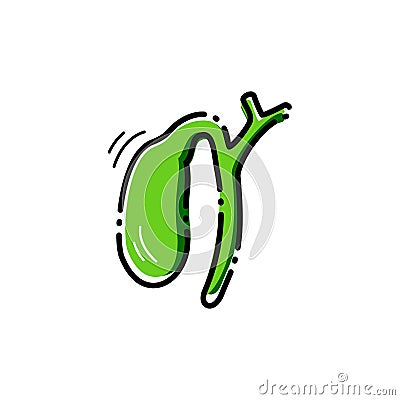 Gall bladder vector icon. Vector Illustration