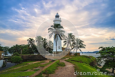 Galle Lighthouse and coast in Galle, Sri Lanka Stock Photo