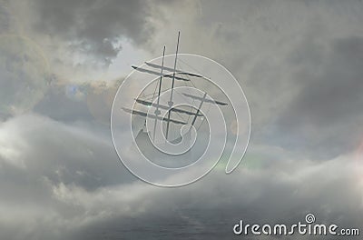 Galleon in storm Stock Photo