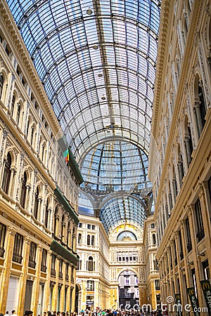 Galleria Umberto I. Interior of ancient gallery in Napoli Editorial Stock Photo