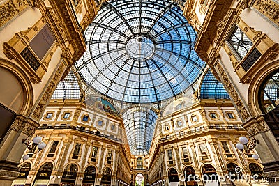 Galleria Vittorio Emanuele II in Milan Editorial Stock Photo