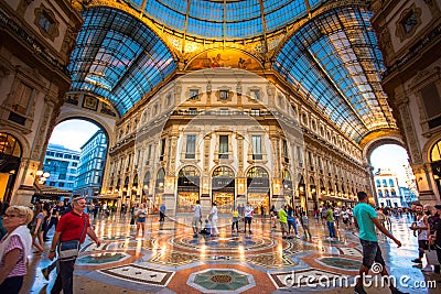 Galleria Vittorio Emanuele II in Milan, Italy. Editorial Stock Photo