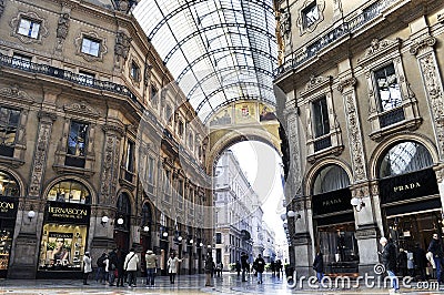 Galleria Vittorio Emanuele II in Milan, Italy Editorial Stock Photo