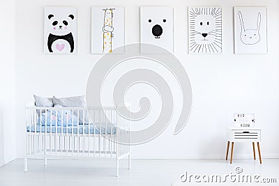 Gallery in boy`s bedroom Stock Photo