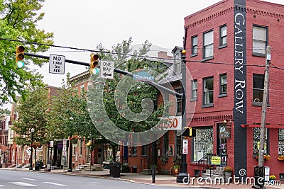 Gallery Row, downtown Lancaster, PA Editorial Stock Photo