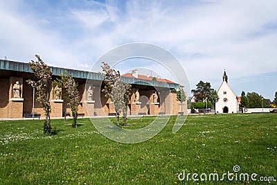 Gallery of Saints before Velehrad Basilica, Moravia, Czech Republic Stock Photo