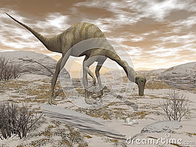 Gallimimus dinosaur - 3D render Stock Photo