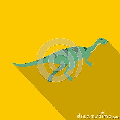 Gallimimus dinosaur icon, flat style Vector Illustration