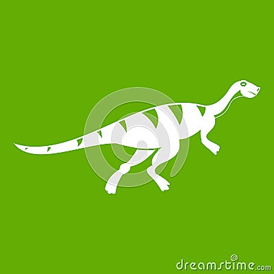 Gallimimus dinosaur icon green Vector Illustration