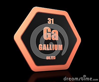 Gallium chemical element periodic table symbol 3d render Stock Photo