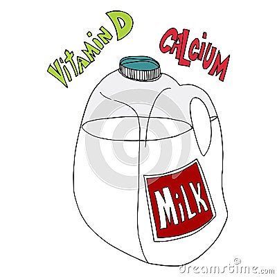 Gallon of Milk Vector Illustration