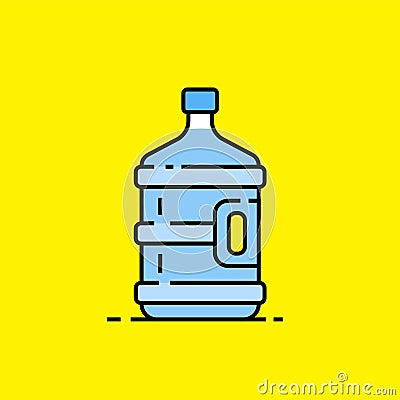 5 gallon water bottle line icon Vector Illustration