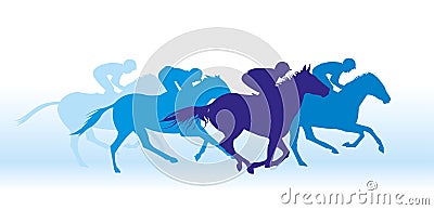 Gallop on horses Vector Illustration