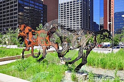 Galloping horses statue Editorial Stock Photo