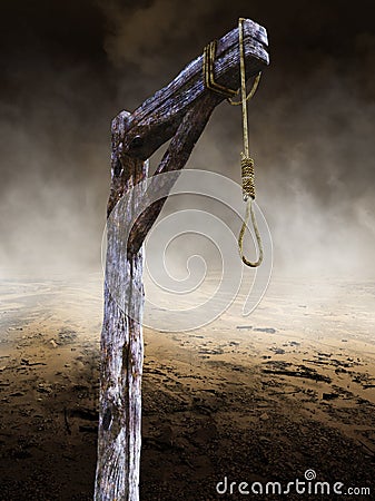 Gallows, Hangman Noose, Capital Punishment Stock Photo