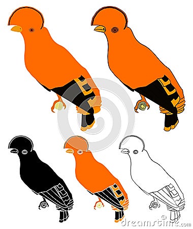 Galo da serra bird in profile view Vector Illustration
