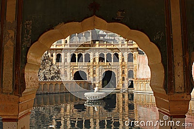 Galta Templee, the Monkeys temple in India Editorial Stock Photo