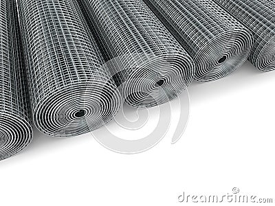Galvanized welded wire mesh twisted into Cartoon Illustration