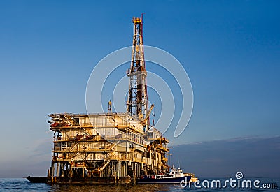 Galveston Bay Rig Stock Photo