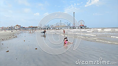 Galveston beach Editorial Stock Photo