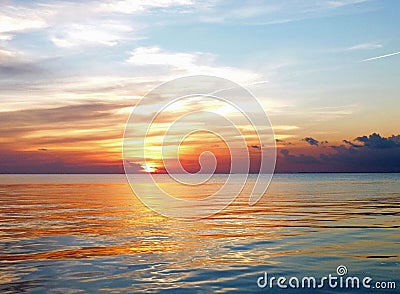 Galveston Sunset Stock Photo