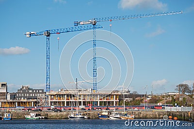 Galway port harbour. Small ships, Editorial Stock Photo