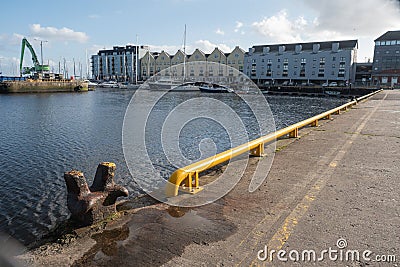 Galway port harbour. Small ships, Editorial Stock Photo