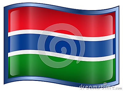 Gambia Flag Icon Vector Illustration