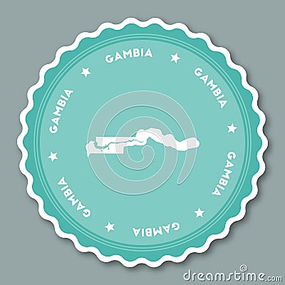 Gambia sticker flat design. Vector Illustration