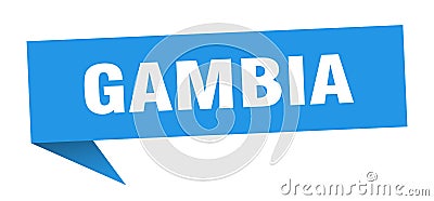 Gambia sticker. Gambia signpost pointer sign. Vector Illustration