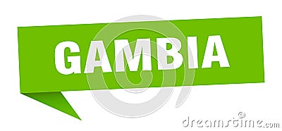 Gambia sticker. Gambia signpost pointer sign. Vector Illustration