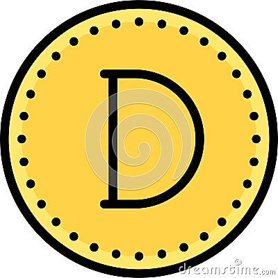 Gambian dalasi coin, currency of the Gambia Vector Illustration