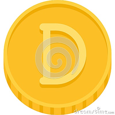 Gambian dalasi coin, currency of the Gambia Vector Illustration