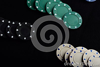 Gamble chips on table Stock Photo