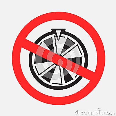 gamble fortune wheel forbidden sign Vector Illustration