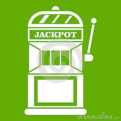 Gamble machine icon green Vector Illustration