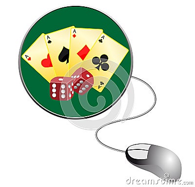 Gamble online Vector Illustration