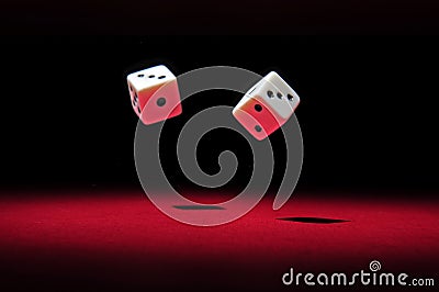 Gamble: throwing the dices Stock Photo