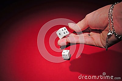 Gamble: throwing the dices Stock Photo