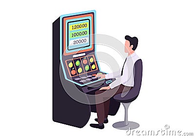 Gambler flat color vector faceless character Vector Illustration