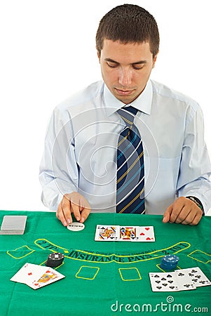 Gambler man in casino Stock Photo