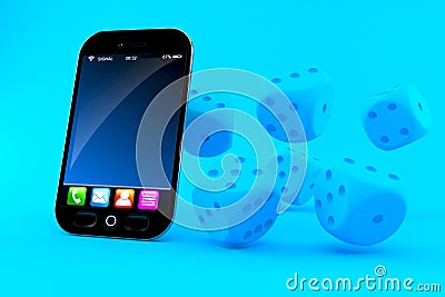 Gambling background with smart phone Stock Photo