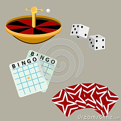 Gambling Casino Games Vector Illustration