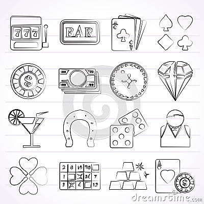 Gambling and Casino icons Vector Illustration