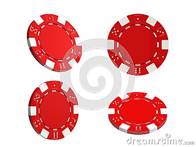 Gambling Chips on White. Clipping path Stock Photo