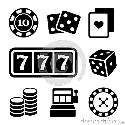 Gambling Icons Set. Vector Vector Illustration